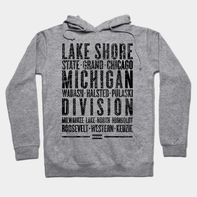 Chicago Illinois Minimalist Streets Map Hoodie by goodwordsco